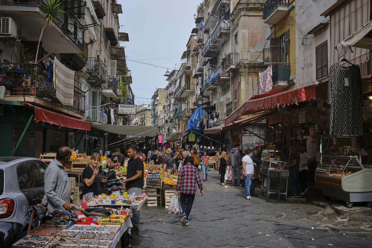 Go down a random street and there is a market! So Naples.