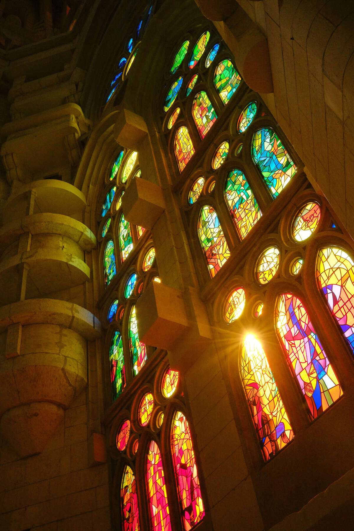 Photos of the colour hitting the inside of the church does not do it any justice